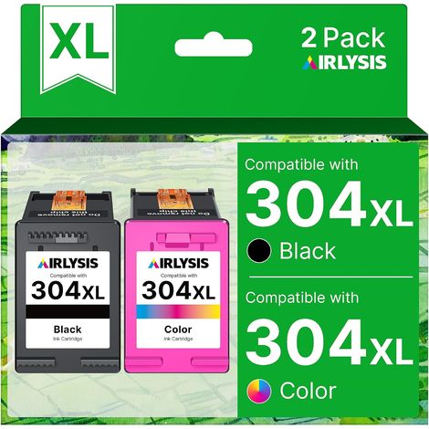 304XL Remanufacturées Cartouches d'encre Remplacement pour Cartouche HP 304 Noir et Couleur pour Envy 5030 5020 5010 5032 Deskjet 3760 3762 2620 3720 2625 2630 2635 3755(1 Noir, 1 Tri-colore) (1/5)