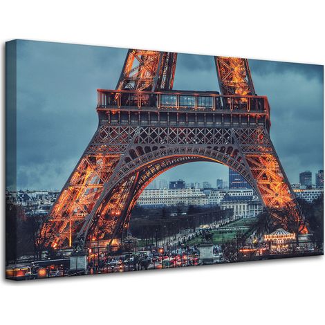 Cuadro sobre lienzo de la Torre Eiffel (80x50 pulgadas)