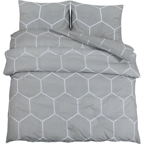 Ensemble de housse de couette,Parures de lit Gris 260x240 cm Coton CFW33490 (1/5)