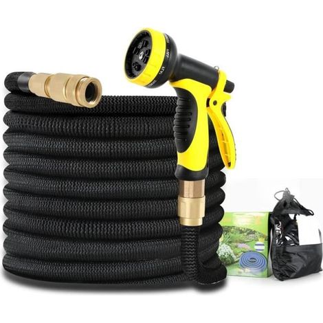 Tuyau d'arrosage extensible 100FT (30m) avec pistolet à eau 10 modes pour irrigation et nettoyage (1/4)
