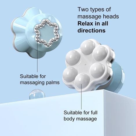 Mini masseur électrique vibrant, portable et pratique, pour un massage en profondeur du corps. Convient pour le dos, la nuque, les mains et les épaules. Fonctionne avec 3 piles AAA ou un câble USB (bl (1/4)