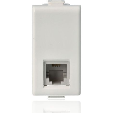 BTICINO AM5958/11N - Connettore Telefonico Rj11 - Connessione Tipo K10 - Bianco - Matix