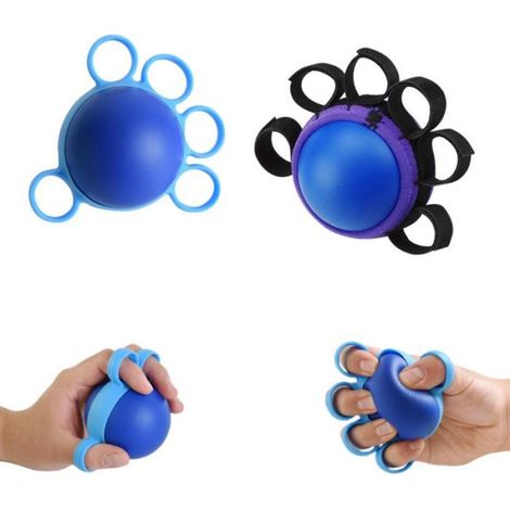 Lot de 2 balles de prhension cinq doigts entranement de rducation musculation du poignet et des couleurs multiples