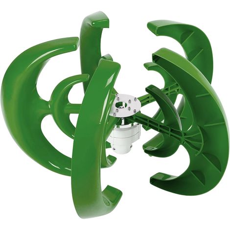 Kit d'éolienne à Axe Vertical 800 W 24 V, Générateur de Conception de Lanterne à 5 Pales avec Démarrage à Faible Vent pour Bateaux, Cabines, Maisons Mobiles, Terrasse (12V) (1/5)