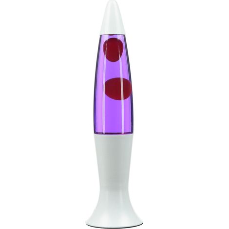 Lavalampe Weiß Lila Rot inkl. G9 Leuchtmittel Retro Tischleuchte ROXY (1/5)