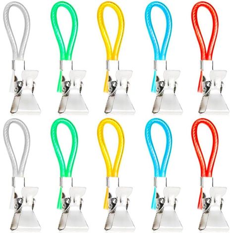 10Pcs Pince Serviette,Crochet Torchon,Attache Torchon Cuisine,Clips Torchon Multicolores, Métal Clips de Cuisine Suspendus, pour Cuisine, Armoires et aux Salles de Bains (5 Couleurs) (1/5)