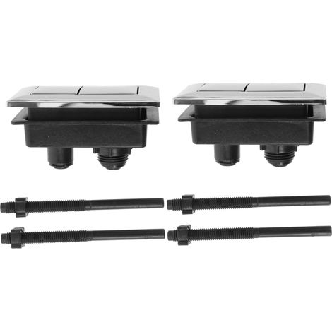 Lot de 2 Boutons-poussoirs de réservoir WC, Abs, Noir (1/5)
