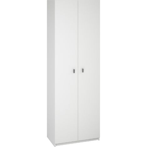 Armoire polyvalente coloris blanc - Hauteur 180 x Longueur 60 x Profondeur 35.6 cm -PEGANE- (1/2)