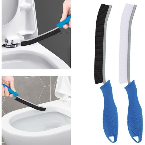 Brosse Toilettes WC - Brosses de Nettoyage à Poils Durs, Brosse Joint Carrelage Montage Mural, Outil de Nettoyage pour Évier de Cuisine, Baignoires (2, Bleu Lichen) (1/5)