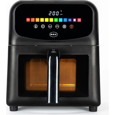 Freidora de aire 6 l 1500-1700 w con pantalla táctil y 12 programas