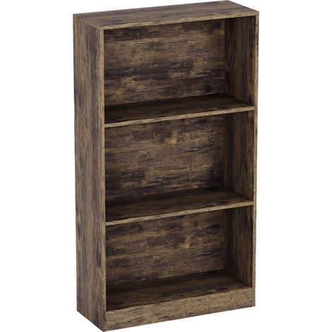 Cambridge 3 Tier Medium Bookcase, Dark Wood (1/5)