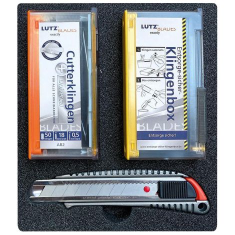 Lutz Promopack Safety Box Standard Cutter tout métal LAMES LUTZ (1/3)