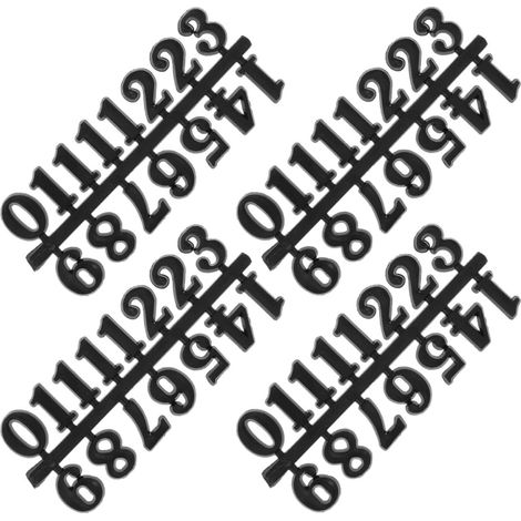 Ensemble de 4 Plaques de Chiffres Arabes en Plastique Noir pour Horloge Murale, Facile à Utiliser et Résistant, pour Assembler Votre Horloge et Décorer l’Intérieur (1/5)