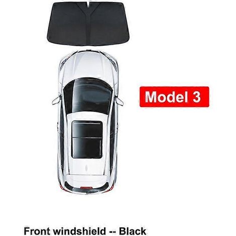 Pare-soleil latéral pour Tesla Model 3 Y, pare-brise avant et arrière, isolation thermique, rideau d'intimité, protection solaire extérieure pour toute la voiture, pare-brise avant M3 (1/5)
