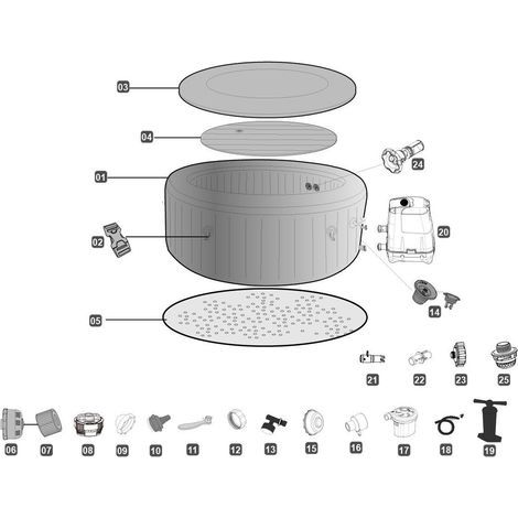 Pièce de raccordement pour spa – Raccord Clip-On Split Nut P61514 en Plastique, Facile à Installer (1/5)