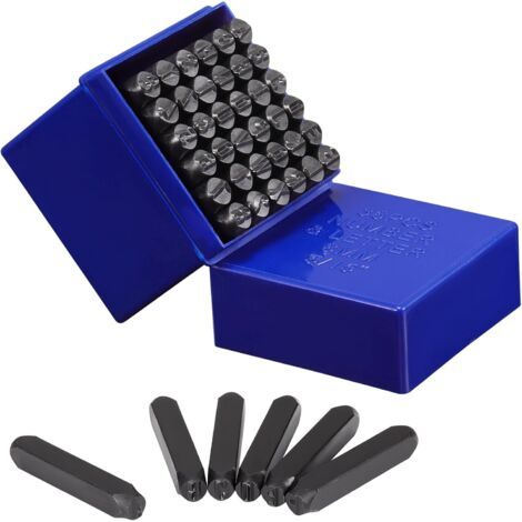 Lot de 36 lettres à frapper de 8 mm avec chiffres de l'alphabet de A à Z et chiffres de 0 à 9, et pour tampons de métal, plastique, bois, cuir, bricolage, fabrication de bijoux