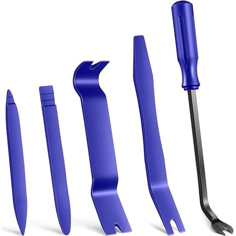 5Pcs Outil Demontage Garniture Voiture, Outils Plastique Dur, Professionnel Voiture Démontage Installation Outil Kit pour Voiture Radio Audio, Tableau de Bord, Installateur Pry Outil (1/5)