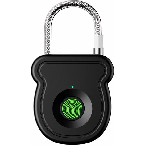 Cadenas à empreintes digitales pour bagages sans clé à déverrouillage rapide biométrique Noir