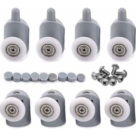 23mm 8 Pcs Galet Rouleau Roulette Roue pour Porte de Douche, Roulettes Coulissantes Porte Salle de Bain (1/4)