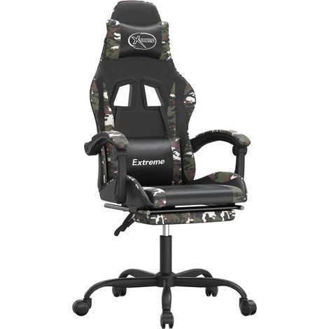 Maison Exclusive - Sedia da Gaming con Poggiapiedi Nero e Mimetico in Similpelle