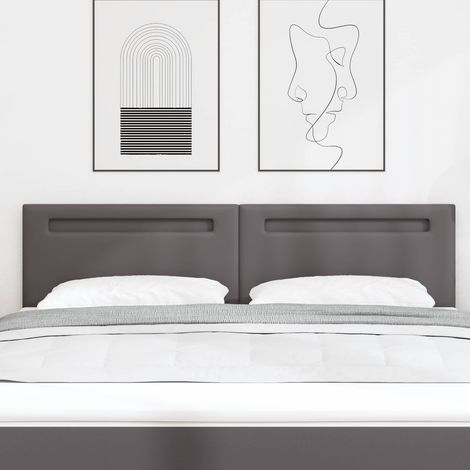 vidaXL Cabecero LED Gris 180 cm Cuero sintético (1/5)