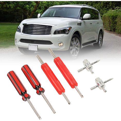 6 Pièces Outil de Réparation de Valve de Pneu - Extracteur Double et Simple Tête pour Voiture, Moto, Vélo et Camping-Car (1/5)