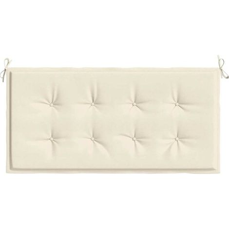 Coussin de banc de jardin 100 x 50 cm, tissu Oxford résistant à l'eau, assise respirante avec cordons de fixation, pour intérieur et extérieur, crème (1/5)