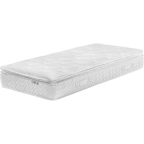 Matelas 5 Zones à Ressorts Ensachés avec Mousse à Mémoire de Forme et Housse Amovible 90 x 200 cm Beige Haut de Gamme pour Confort Parfait Beliani (1/5)