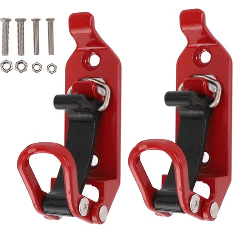 Lot de 2 supports de pelle pour galerie de toit, grande capacité de charge, porte-hache, pince en métal et caoutchouc, kit de fixation pour voiture, camion, bateau, rouge (1/5)
