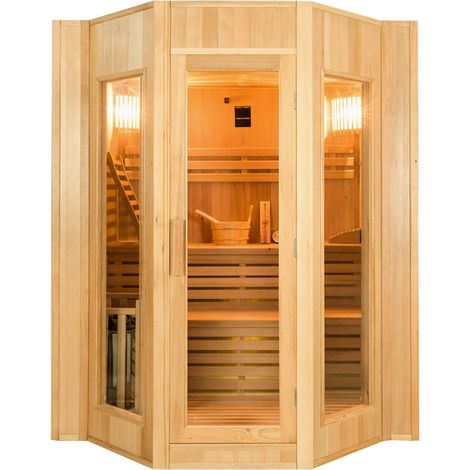 Sauna Vapeur ZEN - Sauna Francia - 6 posti - 198 x 174 x 200 cm - Legno di abete rosso - Pacchetto completo 6,0kW (1/5)