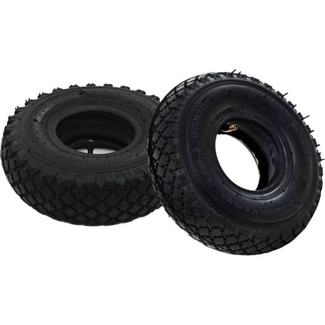 2 Reifen 2 Schläuche 3,00 - 4 260 x 85 für Sackkarren Gummi (1/4)
