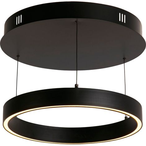 Searchlight Layla Suspension à commande gestuelle Noir, acrylique opale (1/5)