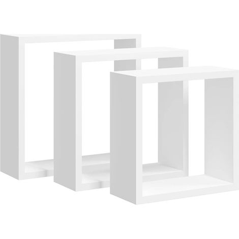 Maison Exclusive - Würfelregale 3 Stk. Weiß MDF (1/5)
