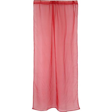 Rideau voilage transparent pour chambre balcon traitement fenêtre (Rouge) (1/5)