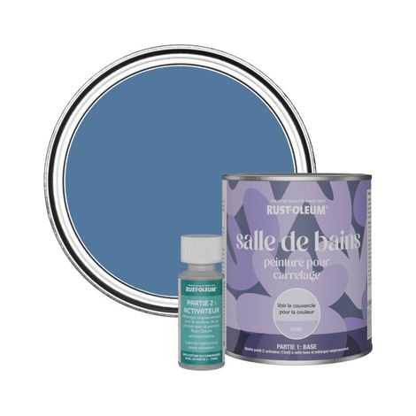 Peinture pour Carrelage de Salle de Bain, Finition Mate - Soie Bleue 750ml (1/3)