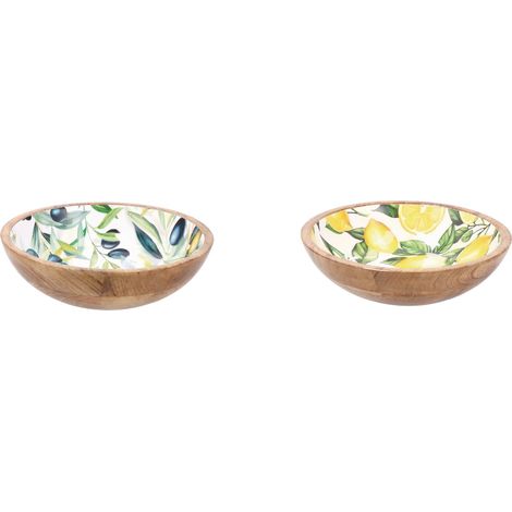Ad Trend Ciotola in Legno "Yari" D 25 Cm H 7 Cm Ass. – Insalatiera Naturale Design Moderno 1 Pz (1/5)