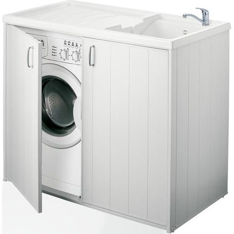 MOBILE COPRILAVATRICE+LAVATOIO IN RESINA PVC 109X60X89HCM (SMONTATO)