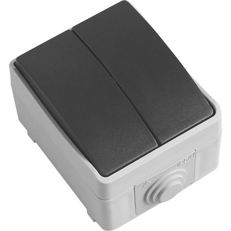 Double Interrupteur Étanche IP54 Résistant à l'Eau 10A 230V pour Extérieur (1/4)