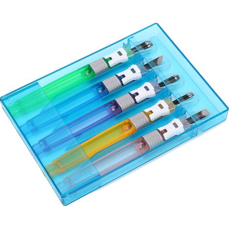 5Pièces Lot Ciseaux à Bois Manche Plastique Lame Acier Allié Kit Outils Sculpture sur Bois (1/5)