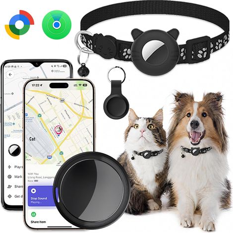Collier GPS Chat et Chien Réglable, Chien Traceur sans Frais Mensuels (1/5)