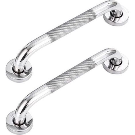 Set di 2 maniglioni di sicurezza per bagno in acciaio inox 304 con impugnatura antiscivolo, per vasca da bagno, WC, bagno e ringhiera delle scale.