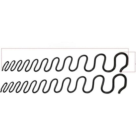 Ymyny – Lot de 2 ressorts de rechange 55 cm en acier au carbone – 8 clips en S pour fixation sécurisée – Réparation canapés et sièges (1/5)