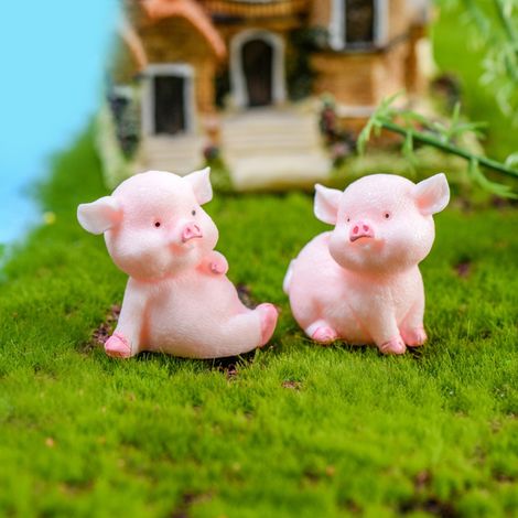 Figurines de mini-cochons, décoration pour gâteaux et cupcakes, fournitures de loisirs créatifs, ornements en résine pour voiture, maison, décoration de baby shower, cadeau (1/5)