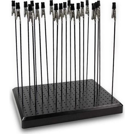 Pinces Crocodile - Base de Support Incluse - Pour Loisirs Créatifs Soudure Électronique et Travaux Manuels - Lot de 20 Pièces