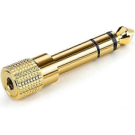 Adaptateur jack 3,5 mm femelle vers 6,35 mm mâle pour casque audio - convertisseur pour guitare et studio. (1/5)