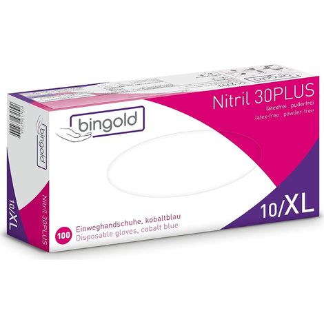 Gants jetables Nitrile 30PLUS, gants nitrile, bleu cobalt, taille XL, boîte de 100 gants (1/5)