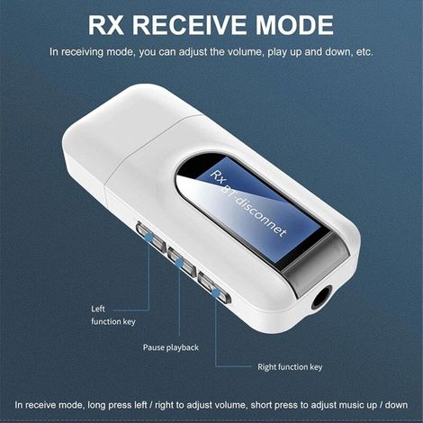 Adaptateur Bluetooth USB 5.0, Adaptateur Audio Bluetooth USB 2 en 1 TV Ordinateur Voiture Bluetooth 5.0 récepteur et émetteur (1/3)