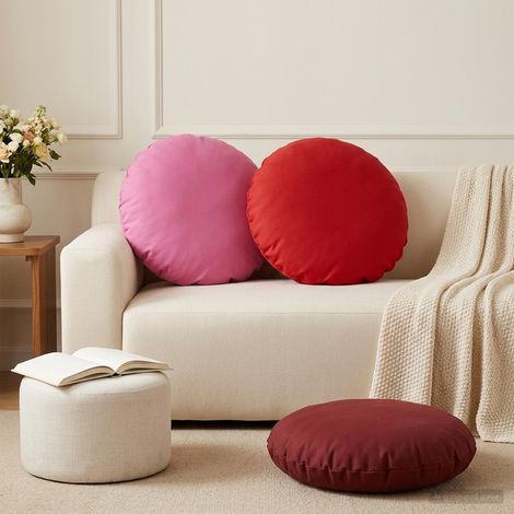 Housse de coussin 2 pcs HEERLEN Rose Ø 60 cm Polyester (1/5)
