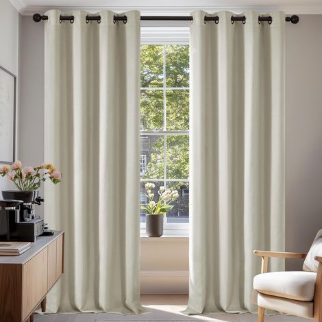 2 Pièces Rideau, 140x240 cm, Occultant 65-80%, Thermique, Polyester, Salon Chambre