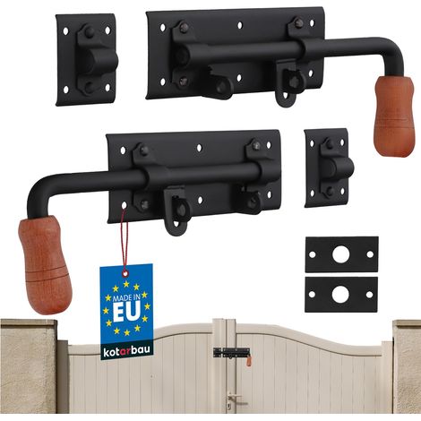 Lot de 2 verrous de Porte à Gauche - 280 mm - Verrou de Porte - Verrou de Porte avec revêtement par Poudre (1/5)